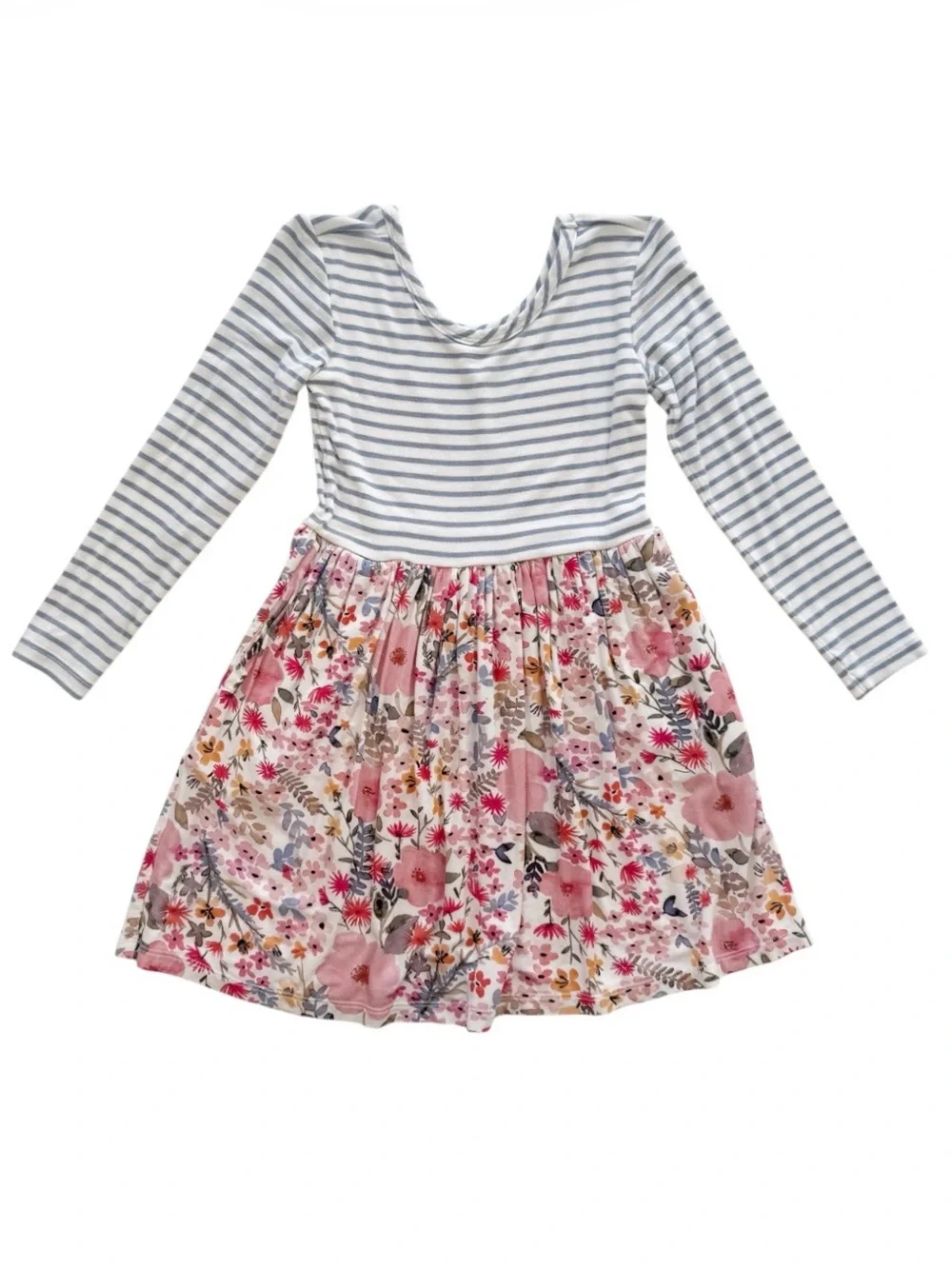 Little Sleepies Play Floral Striped Dress Size 4T